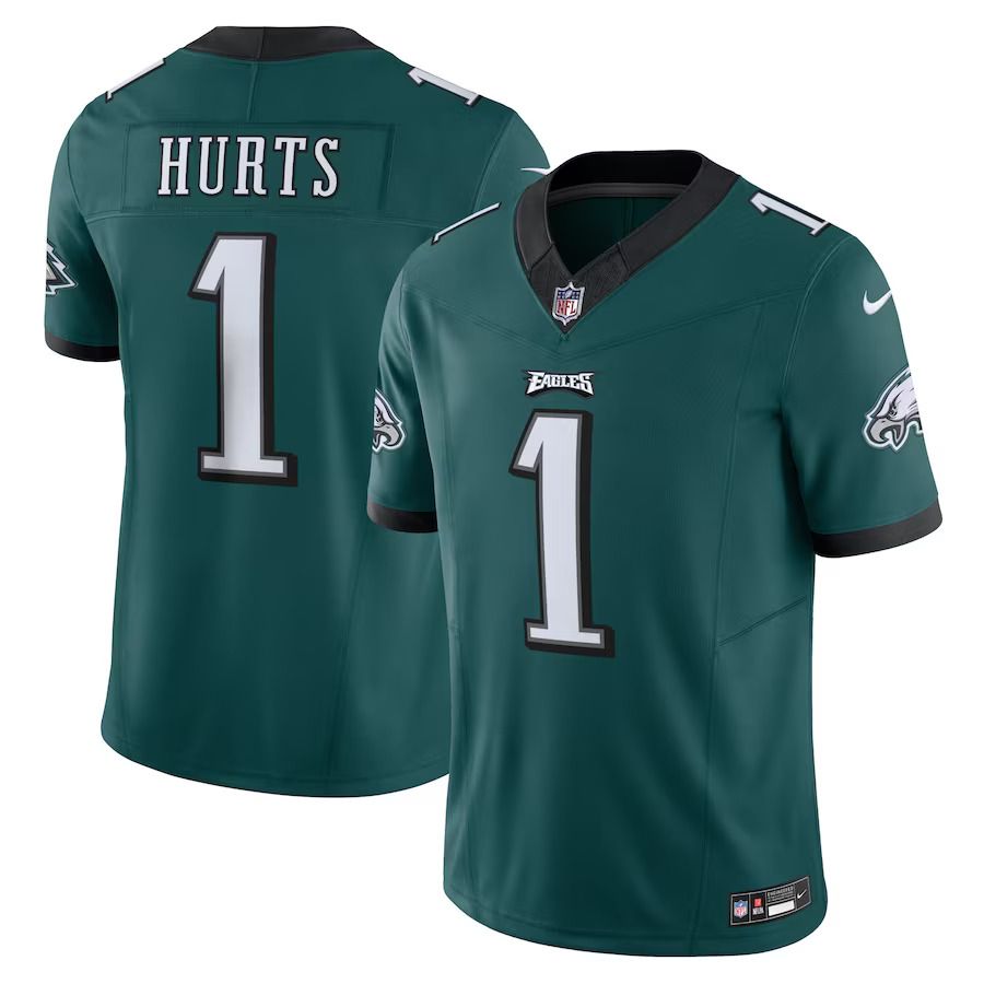 Men Philadelphia Eagles 1 Jalen Hurts Nike Green Vapor F.U.S.E. Limited NFL Jersey